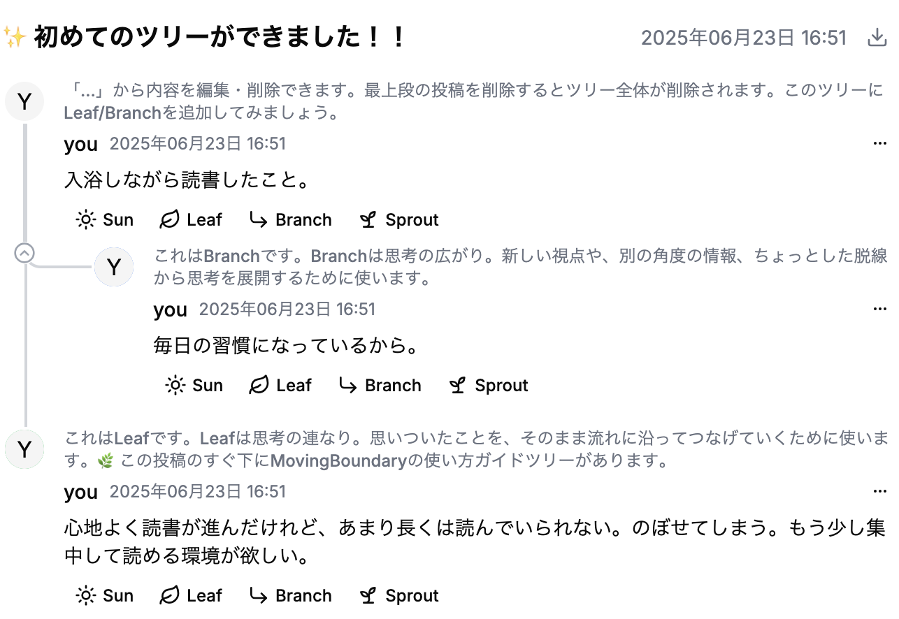 オンボーディング画面 - 作成されたツリー構造
